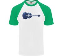 T-Shirt Baseball S/S Per Uomo Musicista Di Chitarra Ukulele Forest