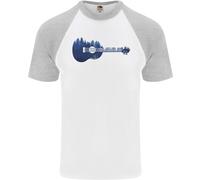 T-Shirt Baseball S/S Per Uomo Musicista Di Chitarra Ukulele Forest