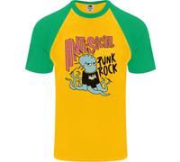 T-Shirt Baseball S/S Uomo Anti Social Punk Rock Skinhead Octopus