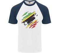 T-Shirt Baseball S/S Uomo Bandiera Di Saint Kitts E Nevis