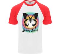 T-Shirt Baseball Uomo S/S Farfalla Spirito Forte Pelle Fragile