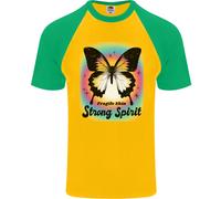 T-Shirt Baseball Uomo S/S Farfalla Spirito Forte Pelle Fragile