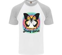 T-Shirt Baseball Uomo S/S Farfalla Spirito Forte Pelle Fragile