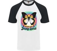 T-Shirt Baseball Uomo S/S Farfalla Spirito Forte Pelle Fragile