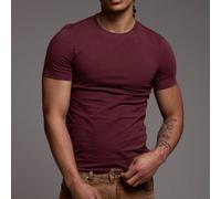 T-shirt basic a girocollo, slim fit, a maniche corte, essenziale per tutto l'anno, adatta per la primavera e l'estate L,M,S,XL,XXLTessuto in maglia