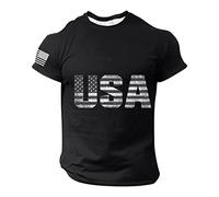 T-shirt basic slim fit basic da uomo alla moda primavera estate casual manica corta O collo stampato mimetico t-shirt top camicetta per interni ed esterni passeggiate sport vita quotidiana, Nero , S