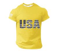T-shirt basic slim fit basic da uomo alla moda primavera estate casual manica corta O collo stampato mimetico t-shirt top camicetta per interni ed esterni passeggiate sport vita quotidiana, Giallo, S