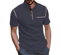 T-shirt basic slim fit basic da uomo moda primavera ed estate casual maniche corte scollo a V tinta unita t-shirt top per interni ed esterni passeggiate sport vita quotidiana, Grigio, XXL