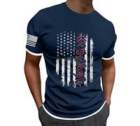 T-shirt basic slim fit da uomo con stampa bandiera del giorno dell'indipendenza due primavera/estate per il tempo libero sport confortevole traspirante assorbe il sudore per interni ed esterni