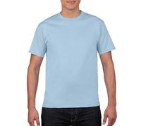 T-shirt basic slim fit da uomo tinta unita in cotone personalizzato a maniche corte estate versatile moda taglie forti maglietta per sport indoor outdoor vita quotidiana, Azzurro, XL