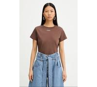 Pinko T-shirt manica corta Basico con logo marrone