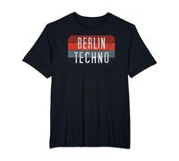 T-Shirt Berlin Techno Music - Retro Rave Techno Maglietta, Uomo Taglie Grandi, Nero, 2X Tall