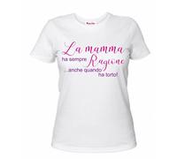 t-shirt bianca donna scritta la mamma ha sempre ragione regalo festa compleanno