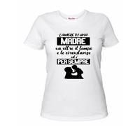 t-shirt bianca donna scritta l'amore di una madre mamma regalo festa compleanno