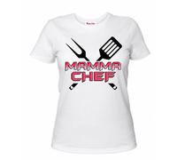 t-shirt bianca donna scritta mamma chef idea regalo festa compleanno