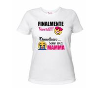 t-shirt bianca donna scritta simpatica sono una mamma regalo festa compleanno