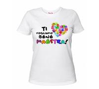 t-shirt bianca donna scritta ti vogliamo bene maestra insegnante scuola cuore