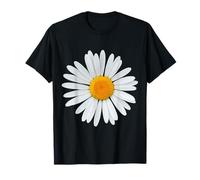 T-shirt bianca e gialla con cuore margherita fiore margherita fiore Maglietta