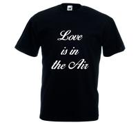 T-shirt bianca o nera donna uomo con scritta love in the air