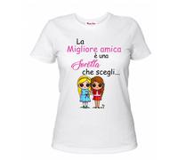 t-shirt bianca scritta migliore amica e una sorella che scegli regalo amicizia