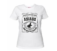 t-shirt bianca scritta non importa dove posso andare asiago sara sempre casa mia