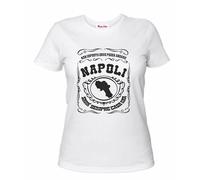 t-shirt bianca scritta non importa dove posso andare napoli sara sempre casa mia