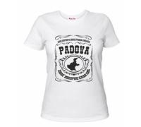 t-shirt bianca scritta non importa dove posso andare padova sara sempre casa mia