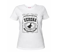 t-shirt bianca scritta non importa dove posso andare verona sara sempre casa mia