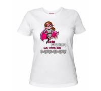t-shirt bianca scritta simpatica fatica la vita da mamma regalo compleanno