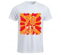 t-shirt bianca uomo donna 70 let's party anni idea regalo compleanno