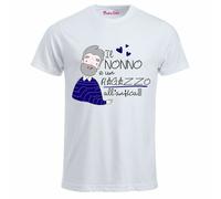 t-shirt bianca uomo il nonno e un ragazzo all'antica regalo festa compleanno