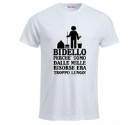 t-shirt bianca uomo scritta bidello uomo delle mille risorse scuola regalo