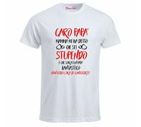 t-shirt bianca uomo scritta caro papa' non vedo l'ora di conoscerti nascita