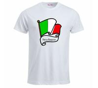 t-shirt bianca uomo scritta forza ragazze calcio squadra italia bandiera