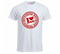 t-shirt bianca uomo scritta i love dad father day papà festa regalo