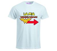 t-shirt bianca uomo scritta la mia wonder woman idea regalo san valentino