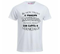 t-shirt bianca uomo scritta simpatica se non trovi principe azzurro vernicialo