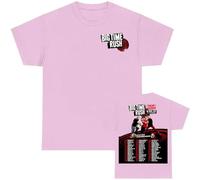 T Shirt Big Time Tour Rush Merch Scollo Rotondo alla Moda in Cotone A Maniche Corte Top Casual Ampio da Donna E Uomo Taglie Forti-Pink||m
