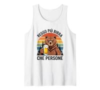 T-Shirt Birra Divertente - Scritte Alcol Orso Odio la Gente Canotta