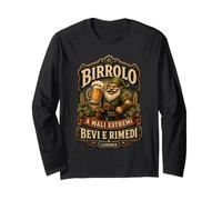 T-Shirt Birrolo Nano Birra A Mali Estremi Bevi E Rimedi Maglia a Manica