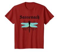 T-shirt blu ambrata Sassenach Dragonfly Outlander Maglietta