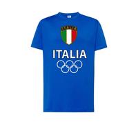 T-shirt blu maglia uomo donna scritta italia olimpiadi idea regalo parigi 2024