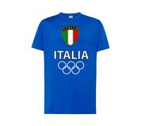 T-shirt blu maglia uomo donna scritta italia olimpiadi idea regalo parigi 2024