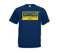 T-shirt blu navy personalizzata "AFFITTASI ANCHE SOLO PER UNA NOTTE"