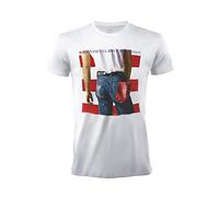 T-Shirt Born in USA Ufficiale Maglietta Rock Bianca Cotone Unisex Adulto Ragazzo (S)