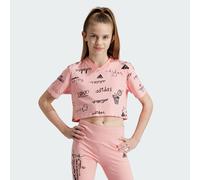 adidas Bambina Brand Love Junior Girls Cropped T-Shirt, Semi Pink Spark/Black, 14-15 Years