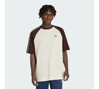 adidas Originals - Britcore - T-shirt a maniche corte bianco sporco e caffè aurora con bordi a contrasto XS