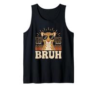 T-Shirt Bruh Cheetah Meme Graphic Tee Uomo Ragazzi Animale Canotta