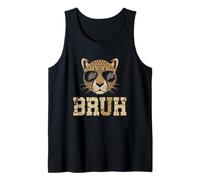 T-Shirt Bruh Cheetah Meme Graphic Tee Uomo Ragazzi Animale Canotta