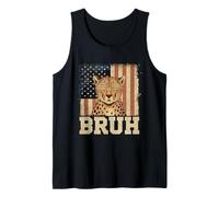 T-Shirt Bruh Cheetah Meme Graphic Tee Uomo Ragazzi Animale Canotta